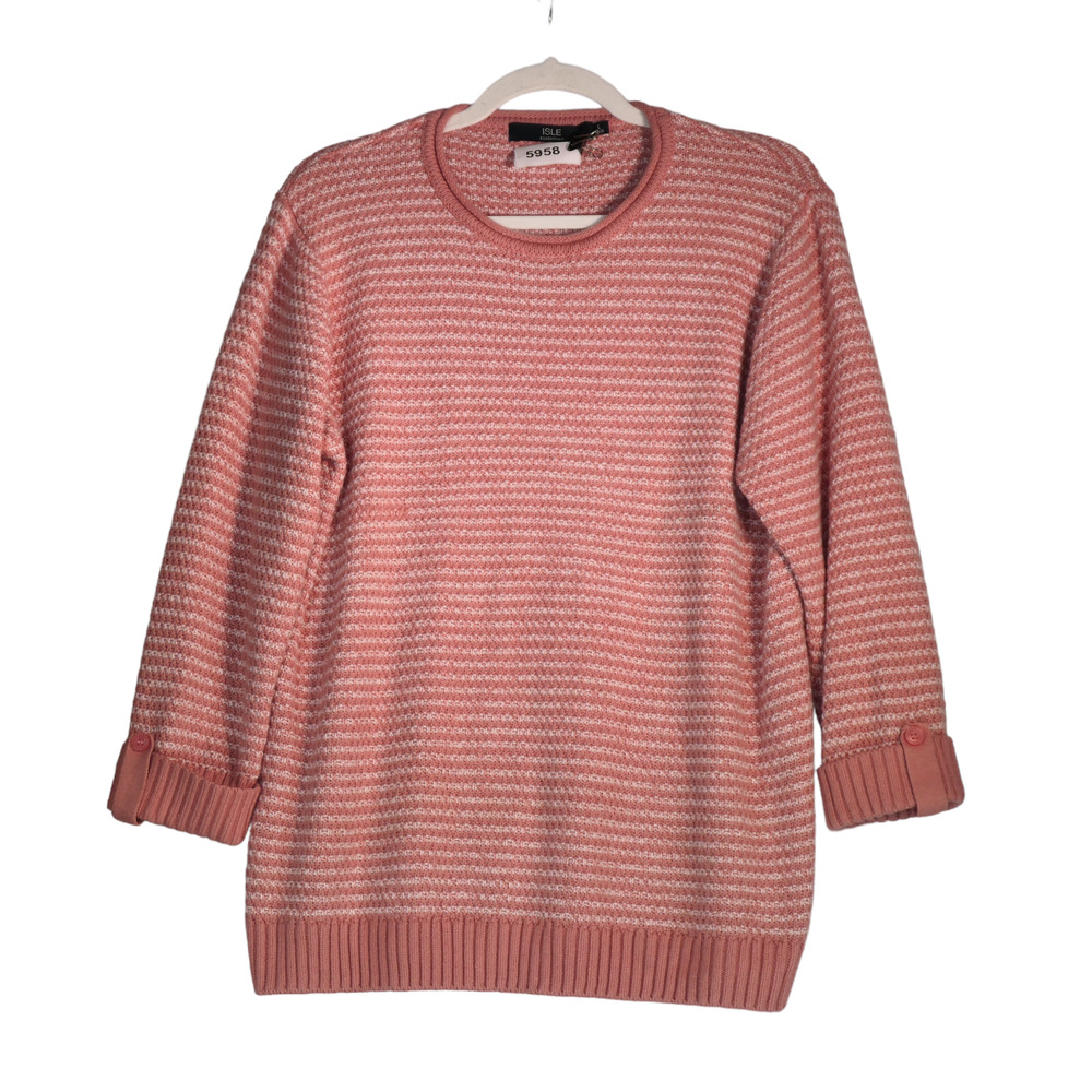 Isle Essentials Edinburgh Woollen Mill Tunic Sweater Womens Large Pink Soft Girl